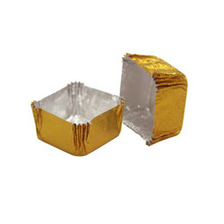 CÁPSULAS DE ALUMINIO ORO CUADRADAS 35X35 CAJA 1/2500un